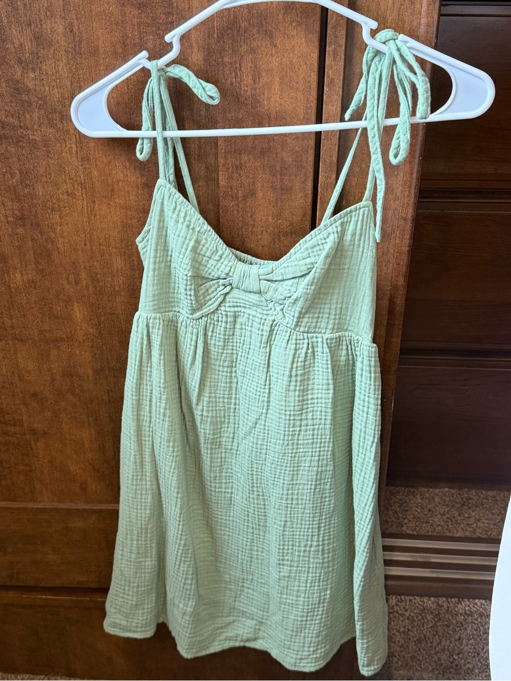 Light Green Tie-Shoulder Summer Dress